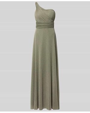 TROYDEN COLLECTION Schimmerndes Maxikleid im One-Shoulder-Look - Grün