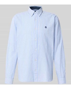 Mcneal Regular Fit Freizeithemd aus reiner Baumwolle - Blau