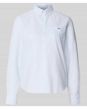 GANT Hemdbluse mit Button-Down-Kragen und Sportmanschetten - Weiß