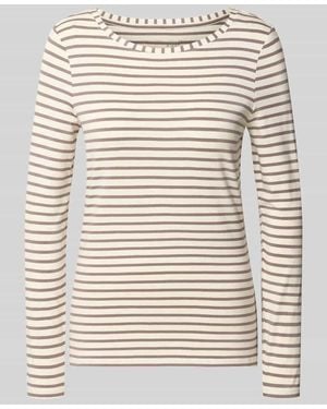 Ouí Regular Fit Langarmshirt aus Baumwoll-Modal-Mix - Natur