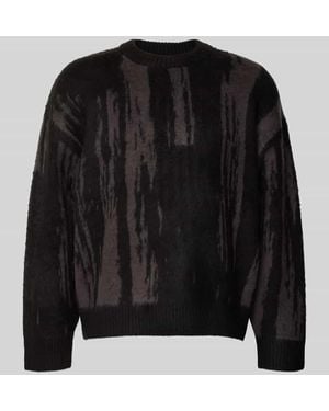 Jack & Jones Strickpullover mit gerippten Abschlüssen Modell 'COVER' - Schwarz