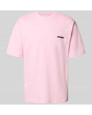 Review T-Shirt mit Logo und Rundhalsausschnitt - Pink