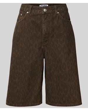 Review Leo-Print Baggy Jeans Shorts - Jorts - Grün