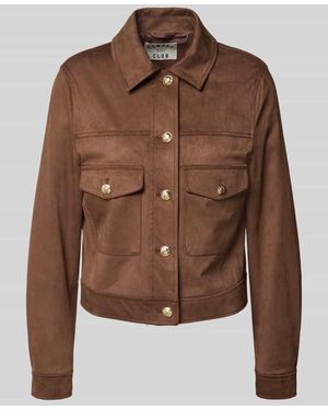 Ouí Kunstlederjacke mit Umlegekragen - Braun