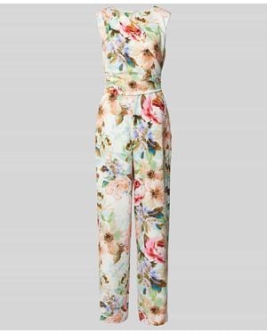 Swing Jumpsuit mit Rundhalsausschnitt - Weiß