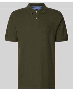 Fynch-Hatton Regular Fit Poloshirt mit Label-Stitching - Grün