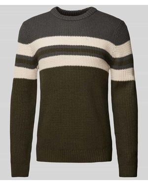 Jack & Jones Strickpullover Mit Rundhalsausschnitt Modell 'Sander' - Grün