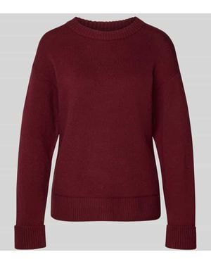 S.oliver Relaxed Fit Strickpullover aus Baumwoll-Mix mit Woll-Anteil - Rot