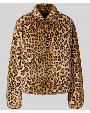 Vero Moda Regular Fit Webpelzjacke mit Allover-Muster Modell 'SONJALIGA' - Mettallic