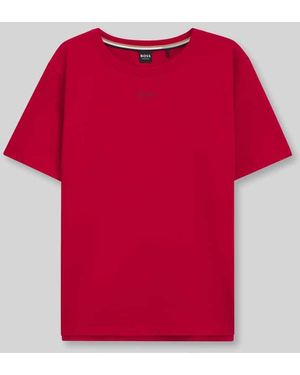 BOSS Loose Fit Pyjama-Oberteil aus Baumwoll-Mix - Rot