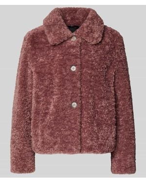 Fuchs & Schmitt Regular Fit Jacke aus Teddyfell mit Umlegekragen - Rot