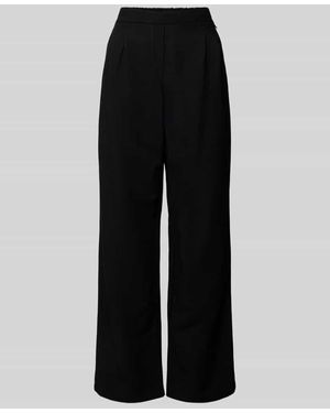 SteHmann Wide Leg Stoffhose mit Bundfalten Modell 'Alexandria' - Schwarz