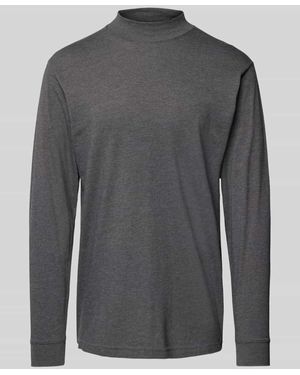 RAGMAN Longsleeve Mit Gerippten Abschlüssen - Grau