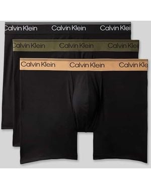 Calvin Klein Pant & Trunk mit elastischem Label-Bund im 3er-Pack Modell 'BOXER BRIEF' - Schwarz