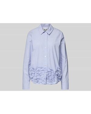 Baum und Pferdgarten Regular Fit Hemdbluse mit Rüschenbesatz - Blau