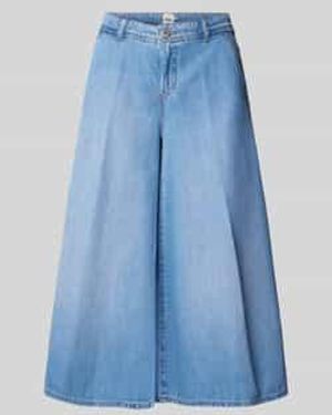 Brax Wide Leg Jeans Met Verkort Model - Blauw