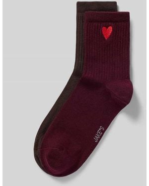 Jake*s Socken aus Baumwoll-Mix im 2er-Pack - Lila