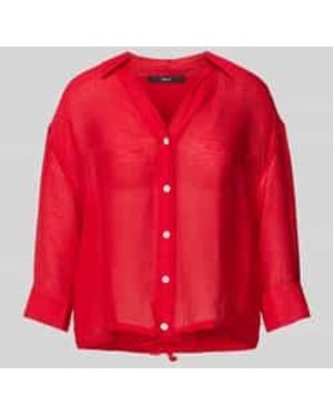 Zero Regular Fit Blouse Met 3/4-mouwen - Rood