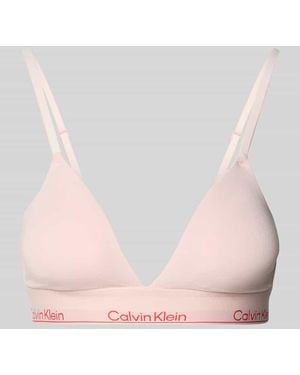 Calvin Klein Regular Fit BH mit Logo-Stitching Modell 'Triangle' - Pink