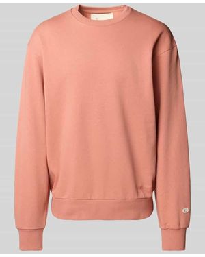 Champion Sweatshirt mit Label-Stitching - Pink