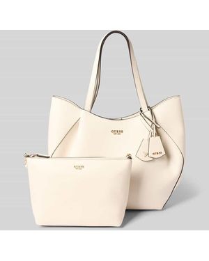 Guess Tote Bag in Leder-Optik Modell 'Amorette' - Natur