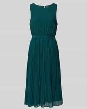 Apricot Midi-Jurk Met Plissévouwen En Strikceintuur - Groen