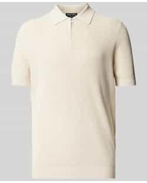 Antony Morato Regular Fit Poloshirt Met Ritssluiting - Naturel