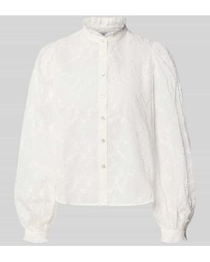 Mango Bluse aus reiner Baumwolle mit Stehkragen Modell 'ROMA' - Weiß