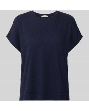 Christian Berg Women T-Shirt mit Strukturmuster und Rundhalsausschnitt - Blau