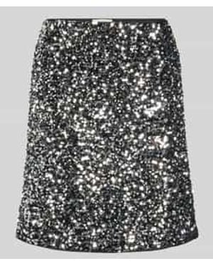 Freequent Minirok Met Pailletten, Model 'Lune' - Zwart