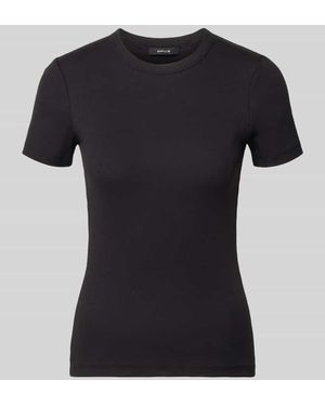 Opus Regular Fit T-Shirt aus Baumwoll-Mix - Schwarz