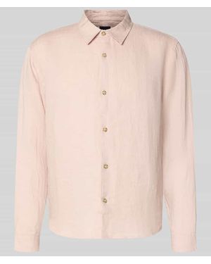 Gap Regular Fit Leinenhemd mit Kentkragen - Pink