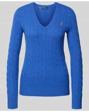 Polo Ralph Lauren Gebreide Pullover Met Kasjmier, Model 'Kimberly' - Blauw