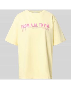 Oh April T-Shirt mit Rundhalsausschnitt Modell 'AM to PM' - Gelb
