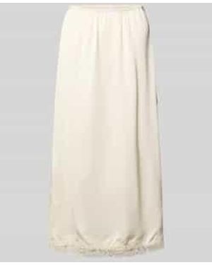 Jake*s Midirok Van Viscose Met Kant - Naturel