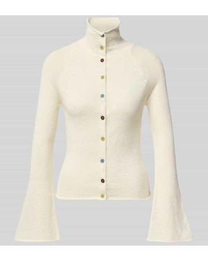 Daisy Street Slim Fit Cardigan mit Rollsaum Modell 'FOLKLORE' - Natur