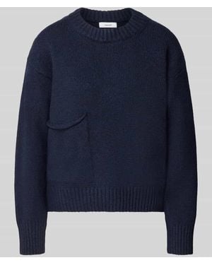 TOPSHOP Strickpullover mit aufgesetzter Tasche Modell 'FRANKIE' - Blau
