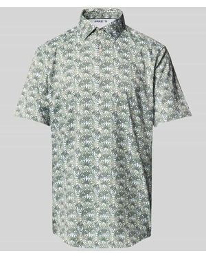 Jake*s Slim Fit Business-Hemd Mit Knopfleiste - Mehrfarbig