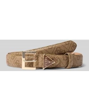 Guess Gürtel mit Allover-Logo-Print Modell 'Noelle' - Natur