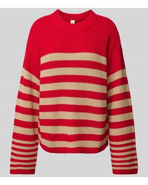 Y.A.S Strickpullover mit Rundhalsausschnitt Modell 'RIGA' - Schwarz