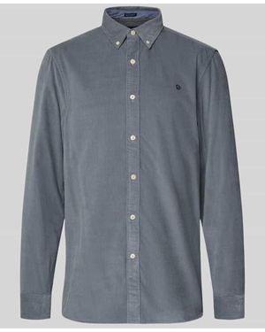 Superdry Freizeithemd mit Label-Stitching - Blau