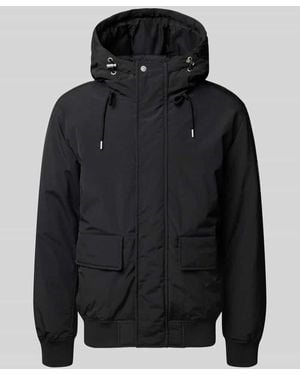 Tommy Hilfiger Regular Fit Bomberjacke mit Kapuze - Schwarz