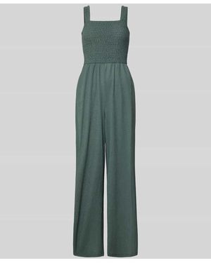 ONLY Regular Fit Jumpsuit mit gesmoktem Rumpf Modell 'ELISE' - Grün