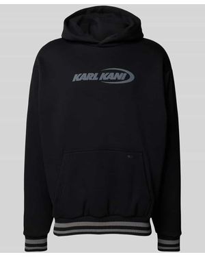 Karlkani Hoodie mit Label-Print - Schwarz