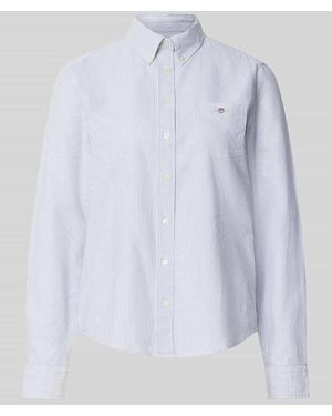 GANT Hemdbluse mit Button-Down-Kragen und Sportmanschetten - Weiß