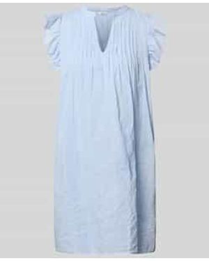 Mbym Knielange Jurk Met Plooien - Blauw