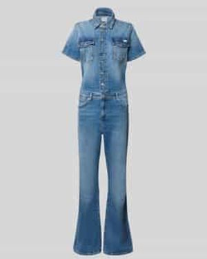 Mustang Flared Denim-Jumpsuit Model 'Kimmy' - Blauw