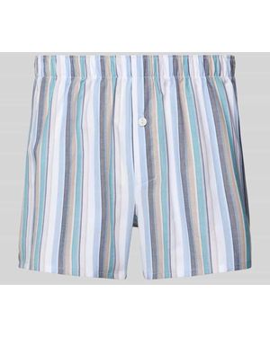 Hanro Regular Fit Boxershorts mit Label-Detail Modell 'Fancy' - Blau