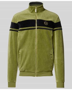 Sergio Tacchini Sweatjacke mit Stehkragen und Label-Stitching Modell 'DAMARINDO' - Grün