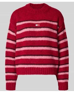 Tommy Hilfiger Regular Fit Strickpullover mit Alpaka-Anteil - Rot